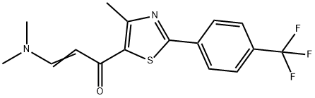 (2E)-3-(dimethylamino)-1-{4-methyl-2-[4-(trifluoromethyl)phenyl]-1,3-thiazol-5-yl}prop-2-en-1-one Struktur