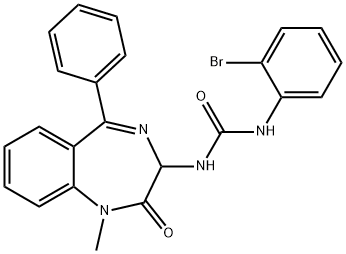 1-(2-bromophenyl)-3-[(3S)-1-methyl-2-oxo-5-phenyl-2,3-dihydro-1H-1,4-benzodiazepin-3-yl]urea Struktur