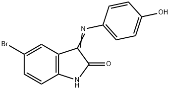 (3Z)-5-bromo-3-[(4-hydroxyphenyl)imino]-2,3-dihydro-1H-indol-2-one Struktur