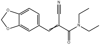 (2Z)-3-(2H-1,3-benzodioxol-5-yl)-2-cyano-N,N-diethylprop-2-enamide Struktur