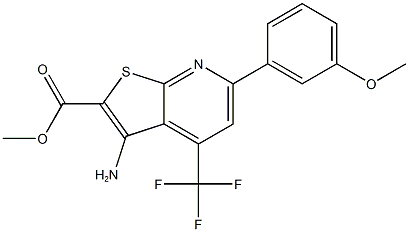 methyl 3-amino-6-(3-methoxyphenyl)-4-(trifluoromethyl)thieno[2,3-b]pyridine-2-carboxylate Struktur