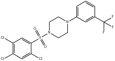 1-(2,4,5-trichlorobenzenesulfonyl)-4-[3-(trifluoromethyl)phenyl]piperazine Struktur