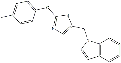 1-{[2-(4-methylphenoxy)-1,3-thiazol-5-yl]methyl}-1H-indole Struktur