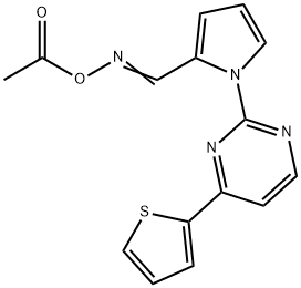 (Z)-({1-[4-(thiophen-2-yl)pyrimidin-2-yl]-1H-pyrrol-2-yl}methylidene)amino acetate Struktur