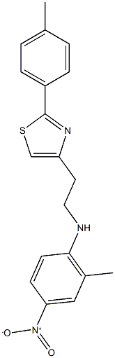 2-methyl-N-{2-[2-(4-methylphenyl)-1,3-thiazol-4-yl]ethyl}-4-nitroaniline Struktur