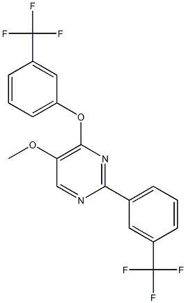 5-methoxy-4-[3-(trifluoromethyl)phenoxy]-2-[3-(trifluoromethyl)phenyl]pyrimidine Struktur