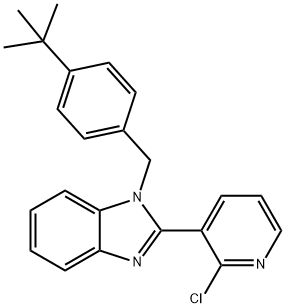 1-[(4-tert-butylphenyl)methyl]-2-(2-chloropyridin-3-yl)-1H-1,3-benzodiazole Struktur