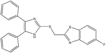 2-{[(4,5-diphenyl-1H-imidazol-2-yl)sulfanyl]methyl}-5-fluoro-1,3-benzothiazole Struktur