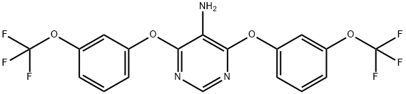 4,6-bis[3-(trifluoromethoxy)phenoxy]pyrimidin-5-amine Struktur