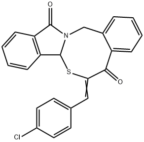 (10Z)-10-[(4-chlorophenyl)methylidene]-11-thia-1-azatetracyclo[10.7.0.0^{3,8}.0^{13,18}]nonadeca-3(8),4,6,13(18),14,16-hexaene-9,19-dione Struktur