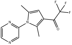 1-[2,5-dimethyl-1-(pyrazin-2-yl)-1H-pyrrol-3-yl]-2,2,2-trifluoroethan-1-one Struktur