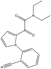 2-[1-(2-cyanophenyl)-1H-pyrrol-2-yl]-N,N-diethyl-2-oxoacetamide Struktur