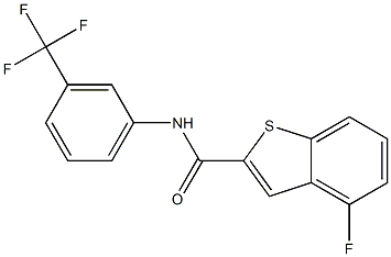 4-fluoro-N-[3-(trifluoromethyl)phenyl]-1-benzothiophene-2-carboxamide Struktur