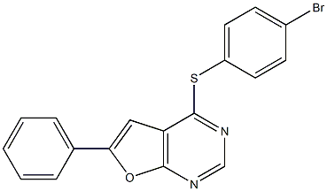 4-[(4-bromophenyl)sulfanyl]-6-phenylfuro[2,3-d]pyrimidine Struktur