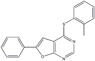 2-methylphenyl 6-phenylfuro[2,3-d]pyrimidin-4-yl sulfide Struktur