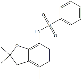 N-(2,2,4-trimethyl-2,3-dihydro-1-benzofuran-7-yl)benzenesulfonamide Struktur