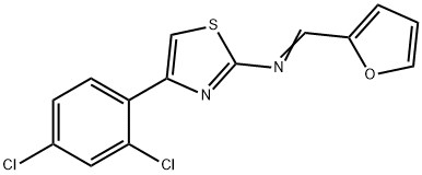 (1E)-N-[4-(2,4-dichlorophenyl)-1,3-thiazol-2-yl]-1-(furan-2-yl)methanimine Struktur