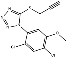 1-(2,4-dichloro-5-methoxyphenyl)-5-(prop-2-yn-1-ylsulfanyl)-1H-1,2,3,4-tetrazole Struktur