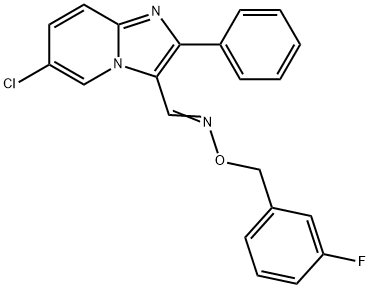 (E)-({6-chloro-2-phenylimidazo[1,2-a]pyridin-3-yl}methylidene)[(3-fluorophenyl)methoxy]amine Struktur