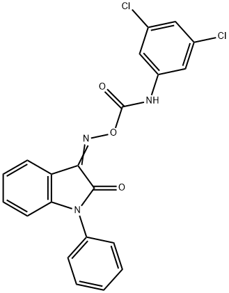 [(3Z)-2-oxo-1-phenyl-2,3-dihydro-1H-indol-3-ylidene]amino N-(3,5-dichlorophenyl)carbamate Struktur