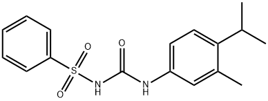 1-(benzenesulfonyl)-3-[3-methyl-4-(propan-2-yl)phenyl]urea Struktur