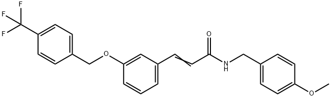 (2E)-N-[(4-methoxyphenyl)methyl]-3-(3-{[4-(trifluoromethyl)phenyl]methoxy}phenyl)prop-2-enamide Struktur