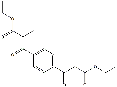 ethyl 3-[4-(3-ethoxy-2-methyl-3-oxopropanoyl)phenyl]-2-methyl-3-oxopropanoate Struktur