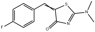 (5E)-2-(dimethylamino)-5-[(4-fluorophenyl)methylidene]-4,5-dihydro-1,3-thiazol-4-one Struktur