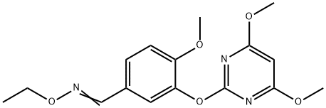 (E)-({3-[(4,6-dimethoxypyrimidin-2-yl)oxy]-4-methoxyphenyl}methylidene)(ethoxy)amine Struktur