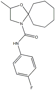 N-(4-fluorophenyl)-2-methyl-1-oxa-4-azaspiro[4.6]undecane-4-carboxamide Struktur