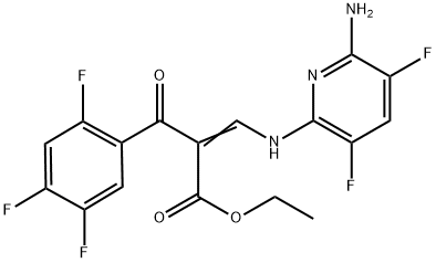 benzenepropanoic acid, α-[[(6-amino-3,5-difluoro-2-pyridinyl)amino]methylene]-2,4,5-trifluoro-β-oxo-, ethyl ester Struktur