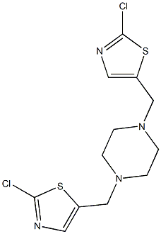 1,4-bis[(2-chloro-1,3-thiazol-5-yl)methyl]piperazine Struktur