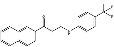 1-(naphthalen-2-yl)-3-{[4-(trifluoromethyl)phenyl]amino}propan-1-one Struktur