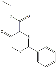 ethyl 5-oxo-2-phenyl-1,3-dithiane-4-carboxylate Struktur