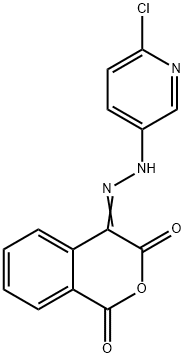 (4Z)-4-[2-(6-chloropyridin-3-yl)hydrazin-1-ylidene]-3,4-dihydro-1H-2-benzopyran-1,3-dione Struktur