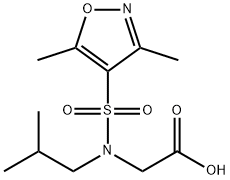 2-(N-Isobutyl-3,5-Dimethylisoxazole-4-Sulfonamido)Acetic Acid Struktur