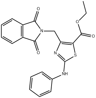 Ethyl 4-((1,3-Dioxoisoindolin-2-Yl)Methyl)-2-(Phenylamino)Thiazole-5-Carboxylate Struktur