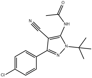 N-[1-(tert-butyl)-3-(4-chlorophenyl)-4-cyano-1H-pyrazol-5-yl]acetamide Struktur