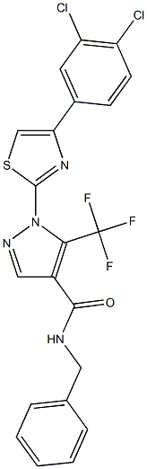 N-benzyl-1-[4-(3,4-dichlorophenyl)-1,3-thiazol-2-yl]-5-(trifluoromethyl)-1H-pyrazole-4-carboxamide Struktur