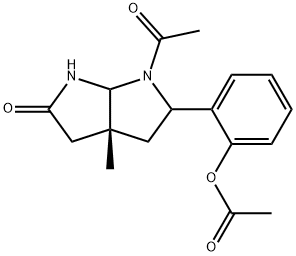 2-[(3aR)-1-acetyl-3a-methyl-5-oxooctahydropyrrolo[2,3-b]pyrrol-2-yl]phenyl acetate Struktur