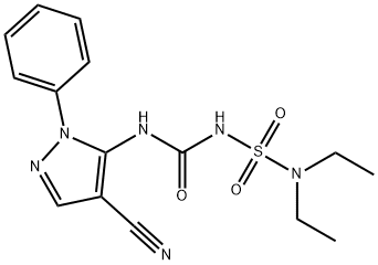 1-(4-cyano-1-phenyl-1H-pyrazol-5-yl)-3-(diethylsulfamoyl)urea Struktur