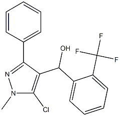 (5-chloro-1-methyl-3-phenyl-1H-pyrazol-4-yl)[2-(trifluoromethyl)phenyl]methanol Struktur