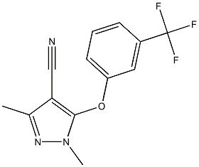 1,3-dimethyl-5-[3-(trifluoromethyl)phenoxy]-1H-pyrazole-4-carbonitrile Struktur