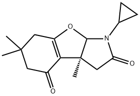 (2S)-5-cyclopropyl-2,10,10-trimethyl-7-oxa-5-azatricyclo[6.4.0.0^{2,6}]dodec-1(8)-ene-4,12-dione Struktur