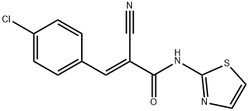 (2E)-3-(4-chlorophenyl)-2-cyano-N-(1,3-thiazol-2-yl)prop-2-enamide Struktur