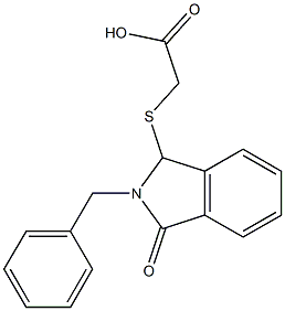 2-[(2-benzyl-3-oxo-2,3-dihydro-1H-isoindol-1-yl)sulfanyl]acetic acid Struktur