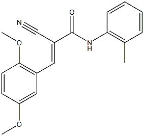 (2E)-2-cyano-3-(2,5-dimethoxyphenyl)-N-(2-methylphenyl)acrylamide Struktur