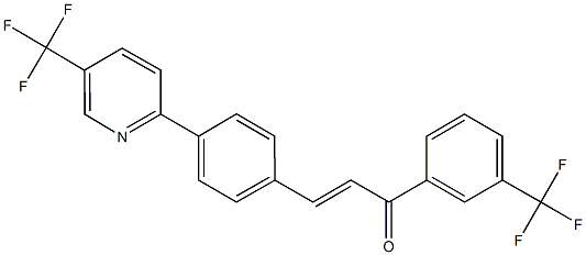 (E)-1-[3-(trifluoromethyl)phenyl]-3-{4-[5-(trifluoromethyl)-2-pyridinyl]phenyl}-2-propen-1-one Struktur