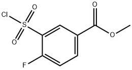 methyl 3-(chlorosulfonyl)-4-fluorobenzoate Struktur