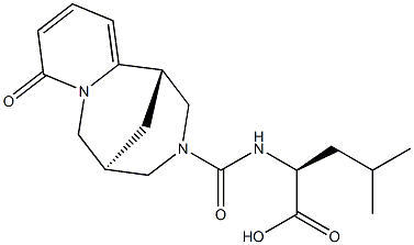 (2S)-4-methyl-2-{[(1S,9R)-6-oxo-7,11-diazatricyclo[7.3.1.0]trideca-2,4-diene-11-carbonyl]amino}pentanoic acid Struktur